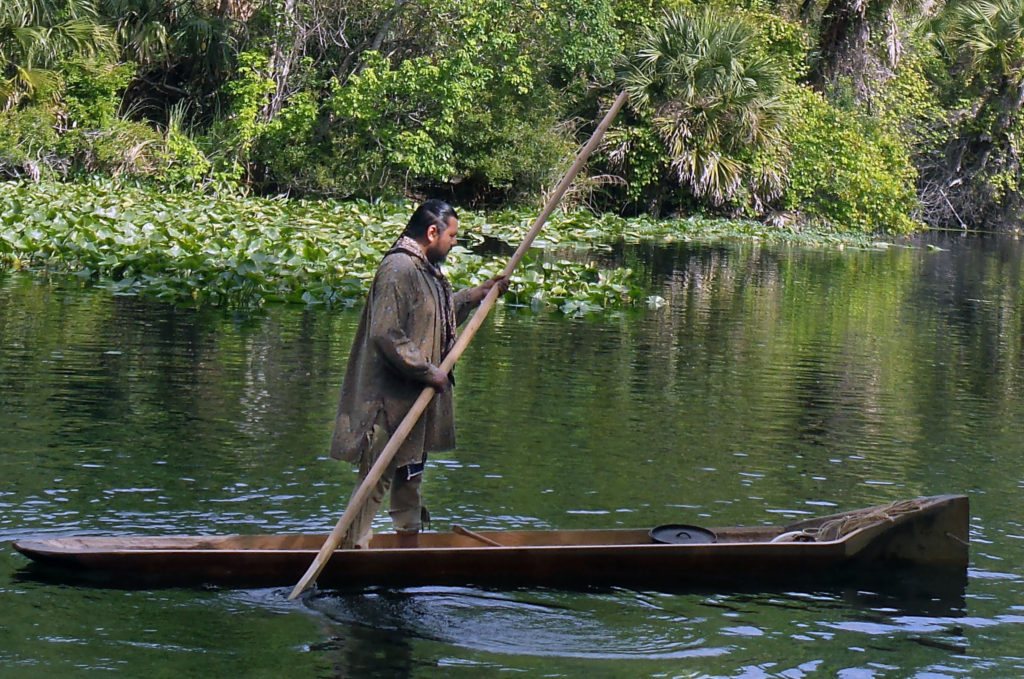 Successful Seminole dugout canoe launch for Pedro Zepeda 