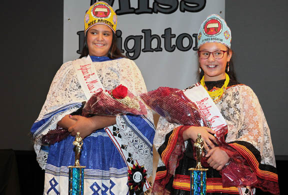 Newly crowned Miss Brighton Krysta Burton, left, and Jr. Miss Brighton Leilani Burton pose Sept. 26 after the Miss Brighton Princess Pageant.