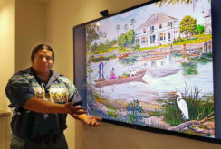 Everett Osceola shows a presentation at a Historic Stranahan House Museum board meeting June 8.