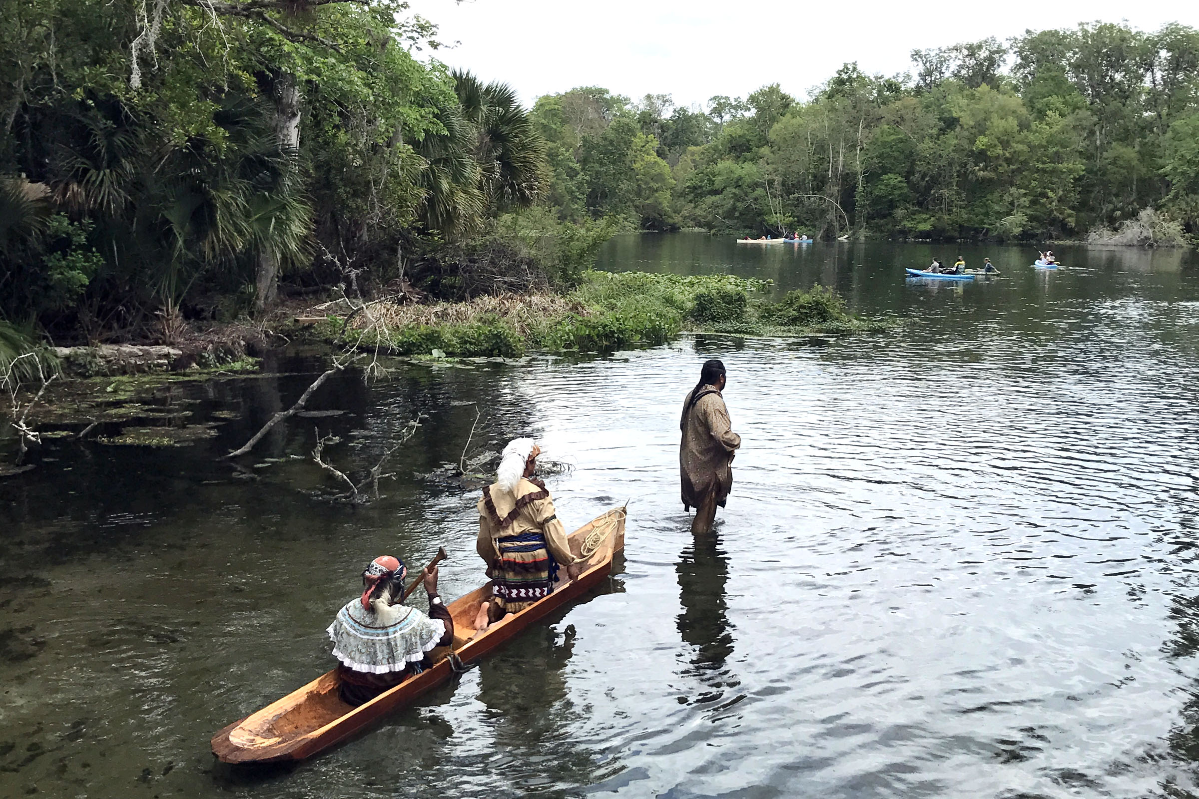 successful seminole dugout canoe launch for pedro zepeda