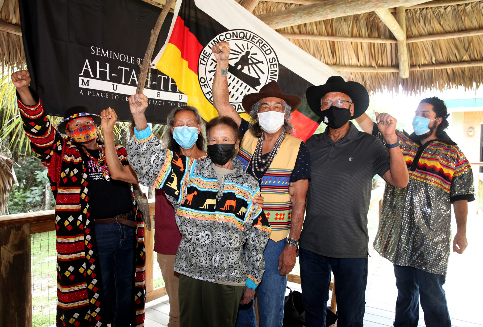 Seminole DAPL flag signed by Samuel Osceola family • The Seminole Tribune