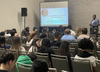 Students attend FSU’s college readiness and student success workshop at the NACAC College Fair on Oct. 22, 2023, in Orlando. (Courtesy photo)
